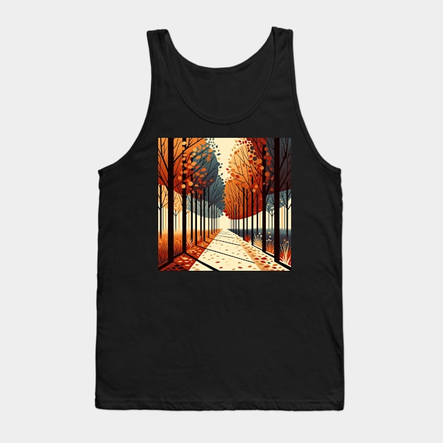 Pathway to Autumn: A Seasonal Journey Tank Top by heartyARTworks